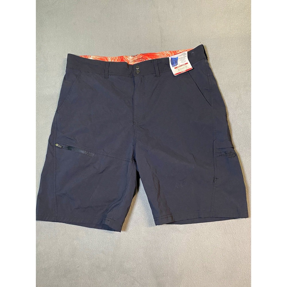 Reel Life Men's Riptide Shorts XL Anthracite 8" Inseam Stretch Water Resistant